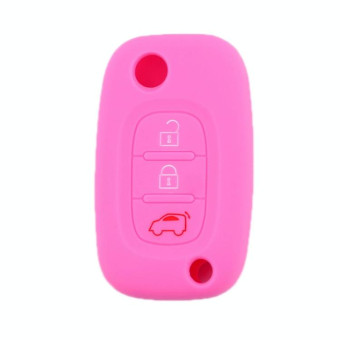 For Mercedes-Benz Smart Folding 2pcs 3 Button Silicone Key Case(Pink)