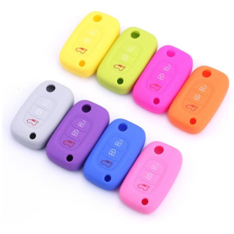 For Mercedes-Benz Smart Folding 2pcs 3 Button Silicone Key Case(Sea Blue)