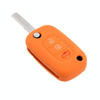 For Mercedes-Benz Smart Folding 2pcs 3 Button Silicone Key Case(Yellow)