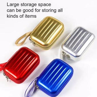 3pcs Rectangular Tinplate Coin Brushed Zipper Bag(Silver)