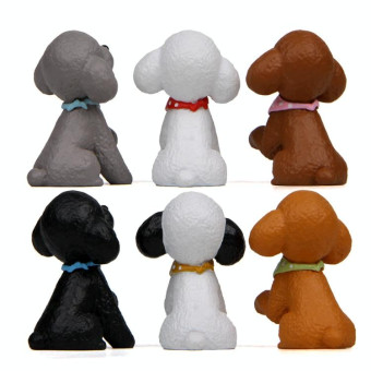 Warm Color Teddy Series Beckoning Figure Gardening Decoration Car Ornaments(Black and White)