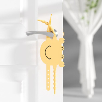 Silica Gel Door Closing Buffer Silent Lock Cover Door Clip Pad(Yellow Crab)
