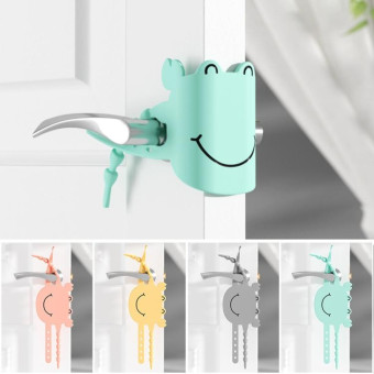 Silica Gel Door Closing Buffer Silent Lock Cover Door Clip Pad(Green Crab)