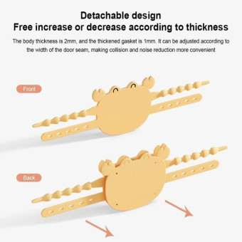 Silica Gel Door Closing Buffer Silent Lock Cover Door Clip Pad(Gray Crab)