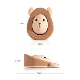 Cartoon Silicone Door Stopper Anti-Collision Door Blocker(Red Black)