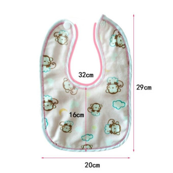 4pcs Waterproof Kids Bib Crystal Velvet Double Layer Baby Drool Towel(Color and Style Random Delivery)