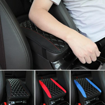 Car Center Console Cover Mat PU Leather Car Armrest Cover 32x19cm(Red)
