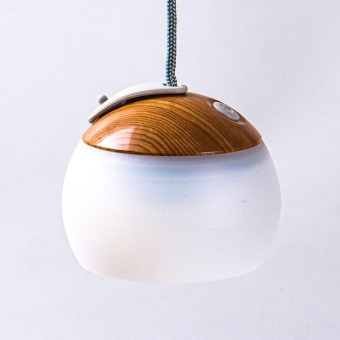Retro Camping Lantern Rechargeable Haning Hook Night Light(Wood Grain)