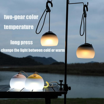 Retro Camping Lantern Rechargeable Haning Hook Night Light(Bright Yellow)