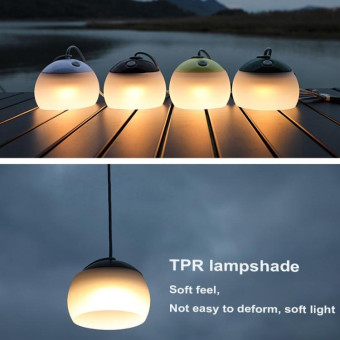 Retro Camping Lantern Rechargeable Haning Hook Night Light(Bright Yellow)