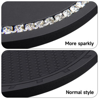 Car Water Cup Anti-skid Mat Door Slot Interior Modification Mat With diamond(Line Camellia)