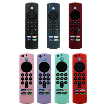 2pcs Remote Control Case For Amazon Fire TV Stick 2021 ALEXA 3rd Gen With Airtag Holder(Purple)