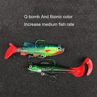 5pcs Roadrunner Soft Lures Leadheads Luminous Lures(Pink  T Tail)