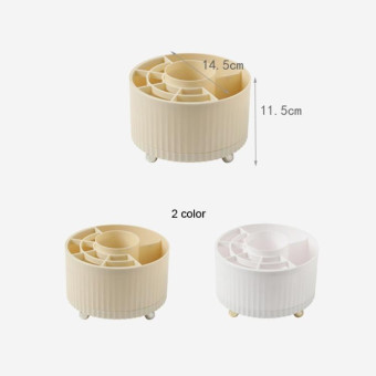 Desktop Rotation Makeup Brush Bucket Dressing Table Stand(Yellow)