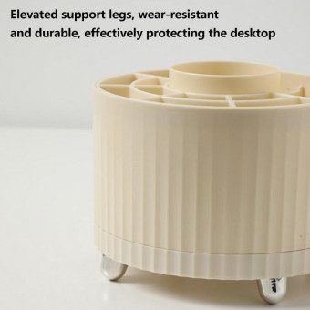 Desktop Rotation Makeup Brush Bucket Dressing Table Stand(Yellow)