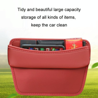 Car Gap Storage Box Seat Decoration Seat Filler Organizer(Wine Red)