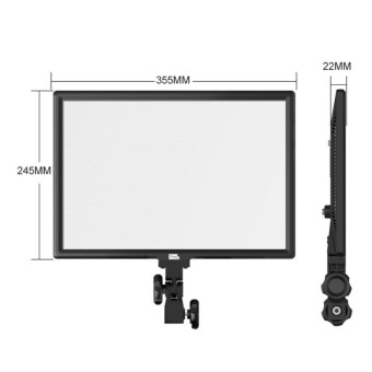Pixel P50 Dual Color Temperature Flat Panel Fill Light 45W Soft Outdoor Shooting Fill Light For Straight Photography(Lamp+UK Plug Adapter)