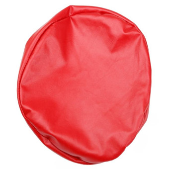 For Diameter 28-35cm Simple PU Leather Stretch Round Stool Cover Waterproof Lift Chair Cover(Red)