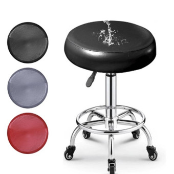 For Diameter 28-35cm Simple PU Leather Stretch Round Stool Cover Waterproof Lift Chair Cover(Black)
