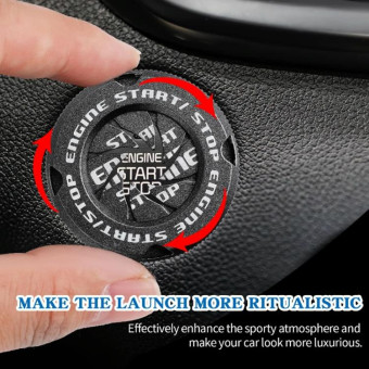 Car Motorcycle One-button Start Button Ignition Switch Rotating Protective Cover(Red)