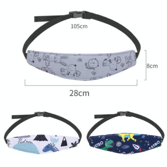 Baby Head Restraint Belt Child Car Safety Seat Head Support Auxiliary Belt(Gray Animal)