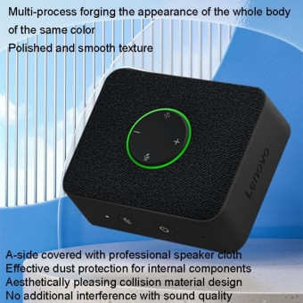 Lenovo Thinkplus MCP01 Intelligent Video Conference Omnidirectional Microphone Sound Portable Bluetooth Microphone Speaker(Black)