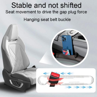 1pair Car Seat Storage Organizer Seat Anti Leakage Seam Fillers(Gray)