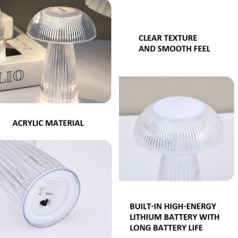 Mushroom Ambient Light Electronic Jellyfish Table Lamp Bedside Night Light 9.4 x 13.7cm(Colorful)