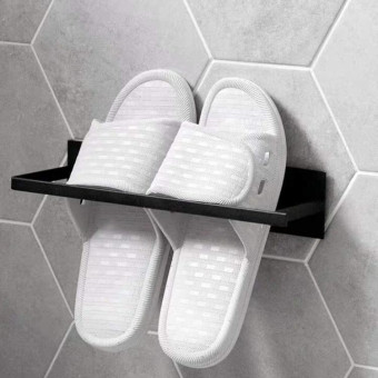 Wall Mounted Metal Clothes Hanger Storage Rack Multifunctional Shelf for Closet(White)