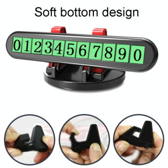 Car Dashboard Automotive Cell Phone Holder Temporary Parking Sign 2 In 1(Black)