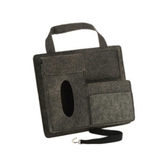 Felt Car Storage Bag Car Back Seat Hanging Organizer Bag(Black)