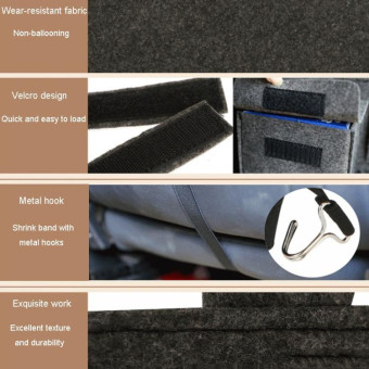 Felt Car Storage Bag Car Back Seat Hanging Organizer Bag(Black)