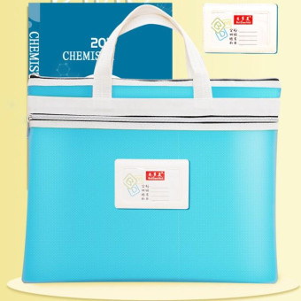 BeiDuoMei Student File Bag A4 Double Layer Classified Storage Exam Paper Data Bag(Blue)