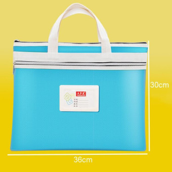 BeiDuoMei Student File Bag A4 Double Layer Classified Storage Exam Paper Data Bag(Blue)
