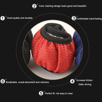 Car Mesh Steering Wheel Cover Breathable Elasticized Handle Sleeve, Size: 38cm(Blue)