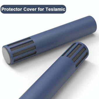 For Teslamic Microphone 1pair Silicone Protective Case Wireless Mic Cover(Midnight Blue)