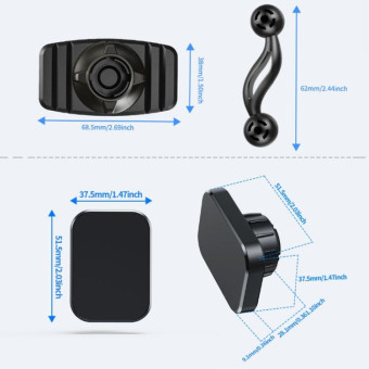 Double-headed 360 Degree Car Magnetic Mobile Phone Navigation Holder(Gray)