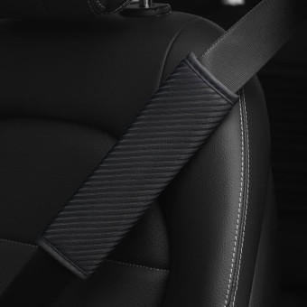 3D Striped Mesh Car Seat Belt Cover Shoulder Pads(Black)