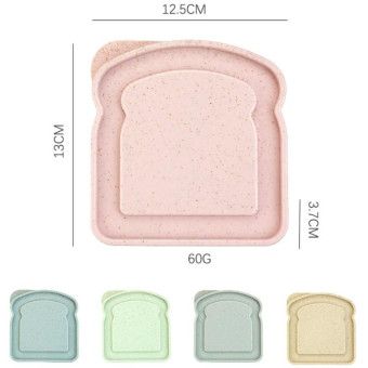 Home Toast Sandwich Storage Box Outdoor Portable Plastic Preservation Box(Green)