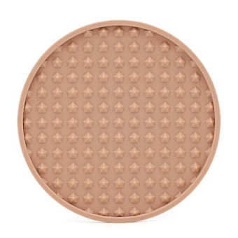 10cm Round Thickened Silicone Coaster Irregular Pyramid Shape Tea Cup Mat(Lotus Root Pink)