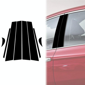For 2018-2020 Toyota Camry 8pcs /Set Universal B-Pillar Decorative Sticker For Left And Right Drive(Black)