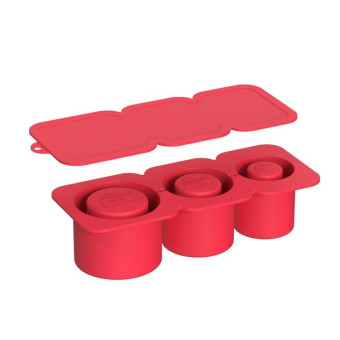 Silicone Ice Molds With Lid For Stanley Tumblers Cups Can Making 3 Hollow Cylinders(Red)