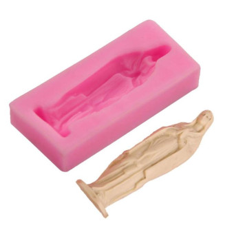 Virgin Mary Fondant Silicone Cake Molds DIY Chocolate Clay Mold Pastry Baking Tool(Pink)