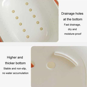 Silicone Portable Wash Basket Bathroom Storage Drainage Shower Shelf Basket(White)