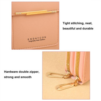 Touch Screen Crossbody Mobile Phone Bag Multifunctional Zipper Coin Purse(Deep Pink)