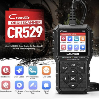Launch Creader CR529 OBD2 Car Engine Fault Tester Code Scanner(Black)