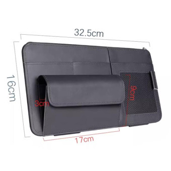 Multi-functional Car Sunshade Sunglasses ID Ticket Storage Bag Car Sun Visor Eyeglasses Case(Pink)