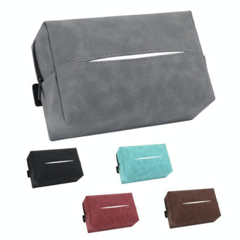 Car Armrest Box Tissue Box Car Sun Visor Seat Back Hanging Tissue Storage Bag(Grey)