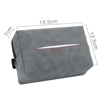 Car Armrest Box Tissue Box Car Sun Visor Seat Back Hanging Tissue Storage Bag(Grey)