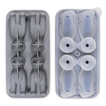 3D Dog Shaped Household Silicone Ice Mold Bar Ice Making Box(Grey)